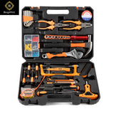 Buyohlic  44 Pcs Complete Repair General Hand Tool Set for Men Women - Household Tool Kit for Home Improvement with Hammer & Pliers Set & Ratchet Wrench & Socket & Protable Tool Box Case