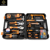 Buyohlic 36 Pcs Complete Repair General Hand Tool Set for Men Women - Household Tool Kit for Home Improvement with Hammer & Pliers Set & Ratchet Wrench & Socket & Portable Tool Box Case