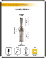 Indexable Insert U Drill 10.5 MM II Weldon Shank II Through Coolant II 10 pcs Carbide Inserts FREE