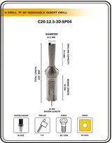Indexable Insert U Drill 12.5 MM II Weldon Shank II Through Coolant II 10 pcs Carbide Inserts FREE