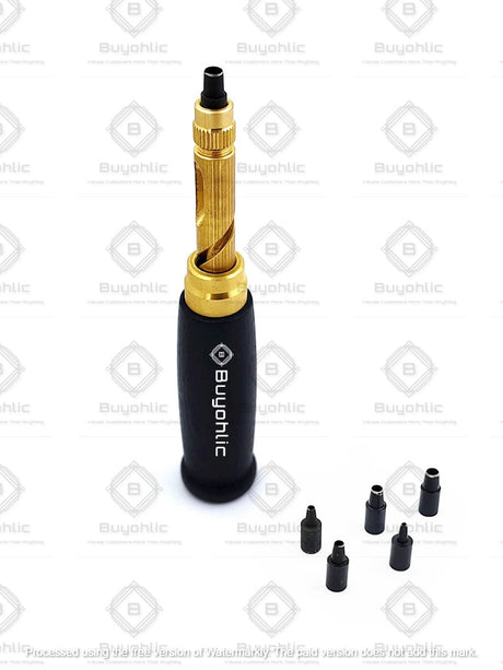 Buyohlic Screw Punch Set Wood Handle Belt Hole Puncher, Adjustable Leather Hole Punch Tool