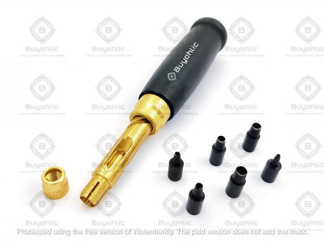 Buyohlic Screw Punch Set Wood Handle Belt Hole Puncher, Adjustable Leather Hole Punch Tool