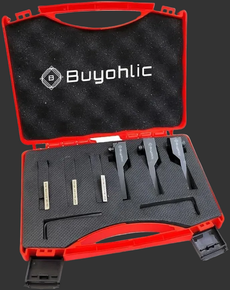 Lathe Turning Tool Holder With High Speed Steel Tool Bits with Plastic Box