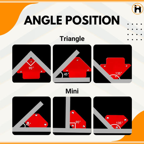 6pc Multi Angle Magnetic Welding Holder Clamps Set 2x3 Inch Arrow, 2x Triangle, 2x Mini,Welding tools
