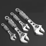 Buyohlic International Adjustable Wrench with Black Handle Forged, Heat Treated, Chrome-plated