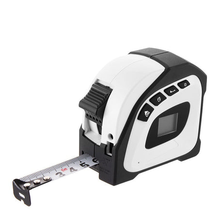 2-in-1 Laser Tape Measure 131 Ft Rechargeable Laser Measurement Tool & 16Ft Measuring Tape Movable Magnetic Hook Pythagorean Mode, Measure Distance, Area and Volume