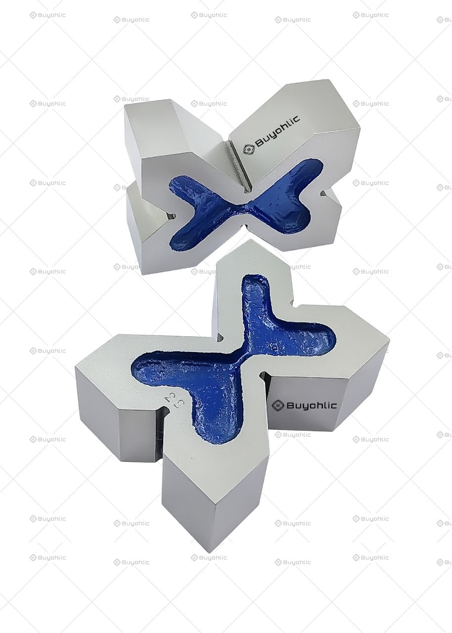 Cast Iron Precision Ground Quad Head 4 Way Vee Blocks Pair