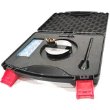 Side view showing ball turning attachment and lathe tool bit set