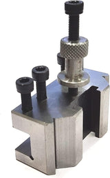 Quick change tool post holder assembly with turning and facing tools