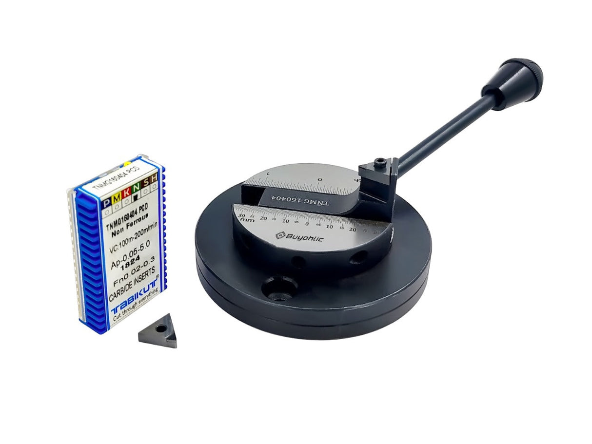 Side view showing installed Ball Turning Attachment for Lathe