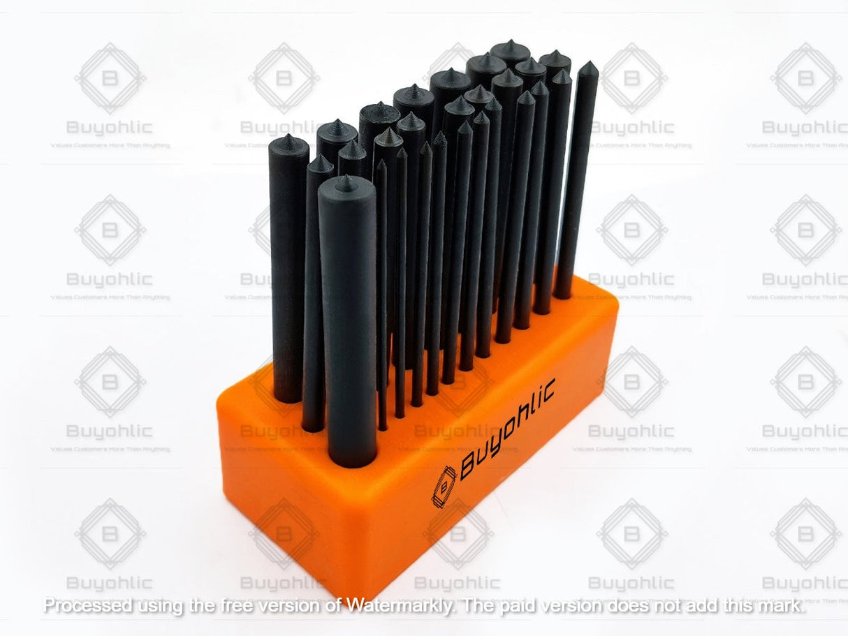 28 Piece Transfer Punch Set, 3/32" - 1/2", Heat Treated Alloy Steel Forging