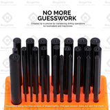 28 Piece Transfer Punch Set, 3/32" - 1/2", Heat Treated Alloy Steel Forging