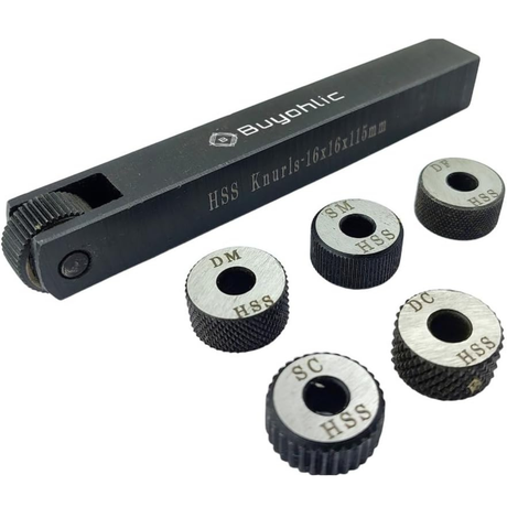 Lathe knurling tool 16×16×115mm HSS wheel set