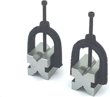 Hardened Tool Steel Vee V Block Pair Set with Clamps (32 x 32 x 40 mm (25 mm Capacity))