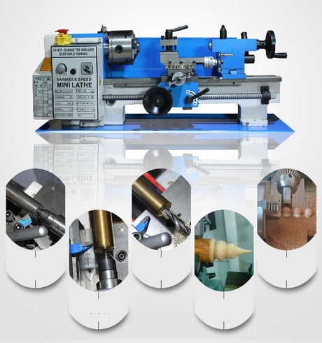 7" X 14" Benchtop Lathe, 550W Variable Speed 50-2250RPM with 3-jaw Chuck Mini Lathe Machine Mini Lathe w/Tool Box Digital Display for Metal