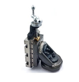 Installed on bench lathe is vertical milling slide for mini lathe