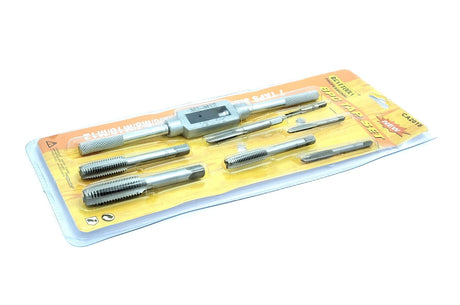 Buyohlic 8 pcs Taps Set with Adjustable Tap Wrench 1/16-1/2'' for Internal and External Threading Taps Size M3 M4 M5 M6 M8 M10 M12