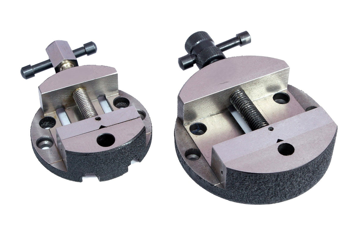 Round Vise Vice for 3" & 4" Rotary Table + 3 Fixing Tee Nut-Milling Tool