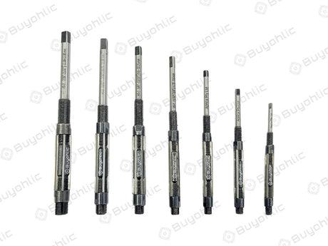 7 Pcs. Adjustable Hand Reamer Set II Covers 1/4" to 15/32" Reamer Sizes Range II Straight Flute