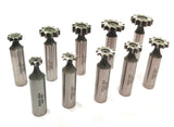 HSS M2 Grade Woodruff Hardened Keyseat Cutter - Set of 10 Pcs, 1/2" Shank Diameter, Straight Tooth Cutters