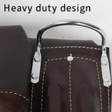 Leather Tool Belt Pouch Bag, 12-Pocket Extra Large Carpenter Tool Belt for Construction, Framers & Handyman, Fits 28″–40″ Waist