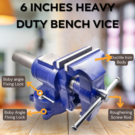 6" Heavy Duty  Double Swivel 360° Rotating Bench Vise
