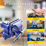 6" Heavy Duty  Double Swivel 360° Rotating Bench Vise