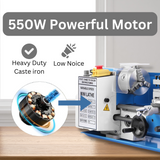 7" X 14" Benchtop Lathe, 550W Variable Speed 50-2250RPM with 3-jaw Chuck Mini Lathe Machine Mini Lathe w/Tool Box Digital Display for Metal