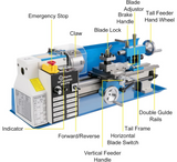 7" X 14" Benchtop Lathe, 550W Variable Speed 50-2250RPM with 3-jaw Chuck Mini Lathe Machine Mini Lathe w/Tool Box Digital Display for Metal
