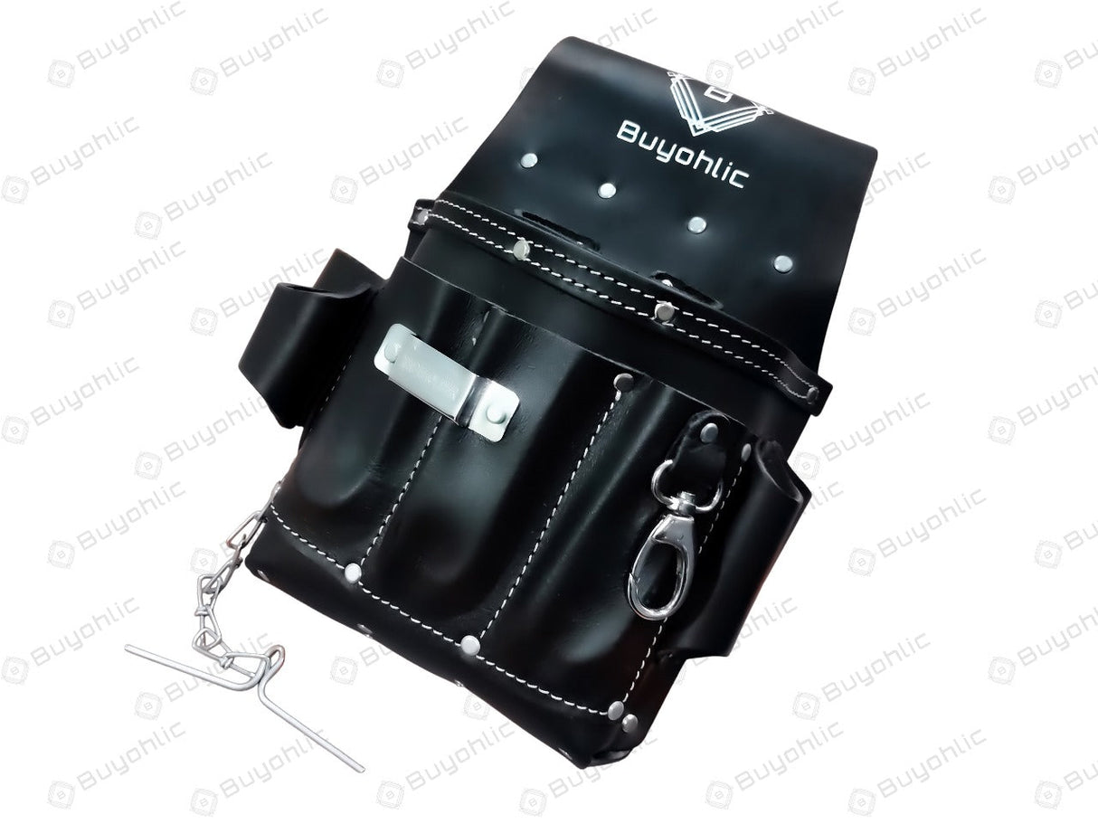 Electrician Tool Pouch Bag , Professional Multi-Pocket Organizer I Top Grain Leather