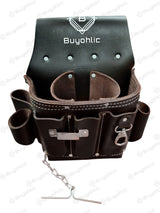Electrician Tool Pouch Bag , Professional Multi-Pocket Organizer I Top Grain Leather