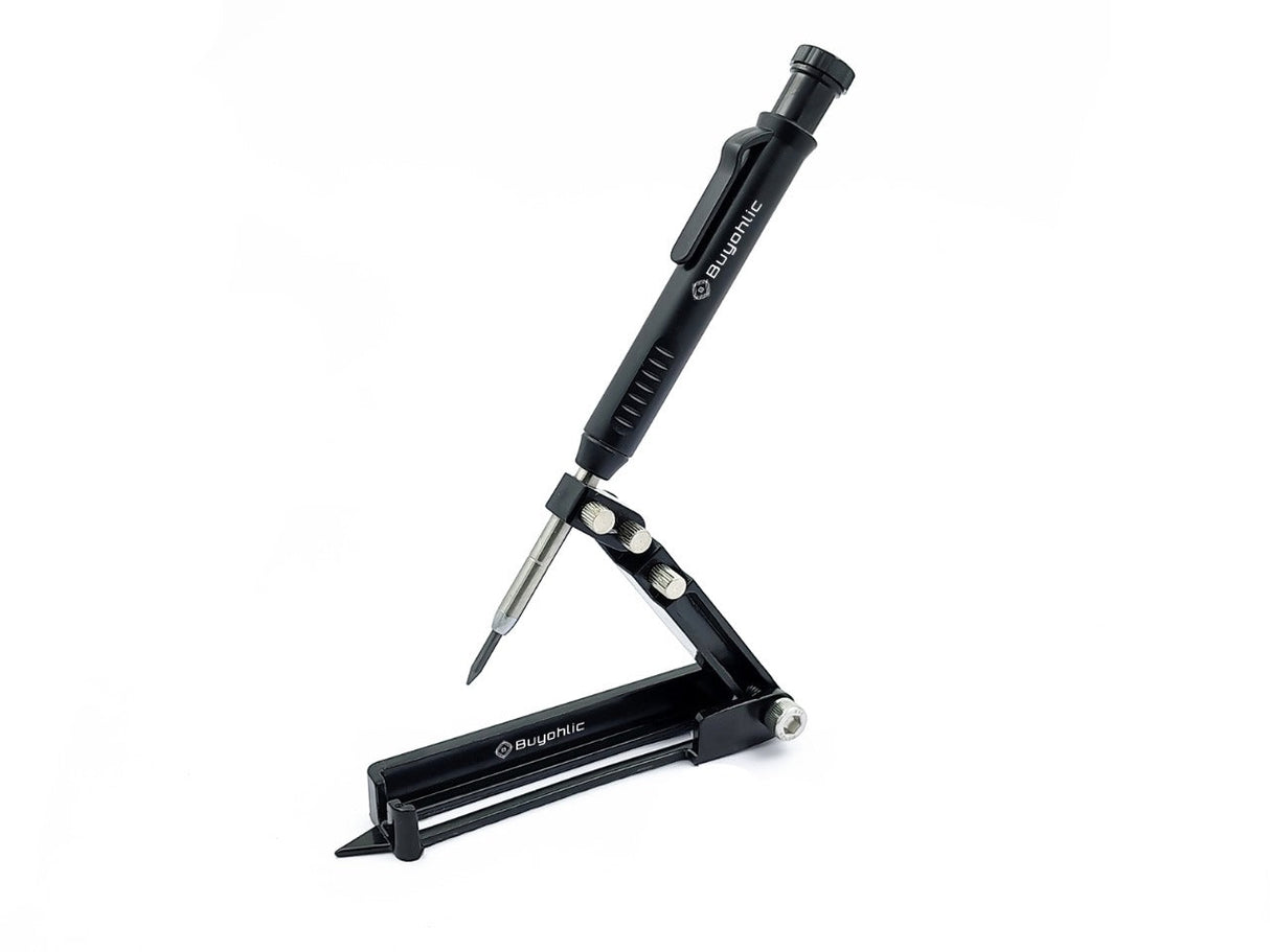 Aluminum Alloy Scribe Tool with Deep Hole Pencil, Construction Pencil Multi-function Scribing Tool- Construction Pencil