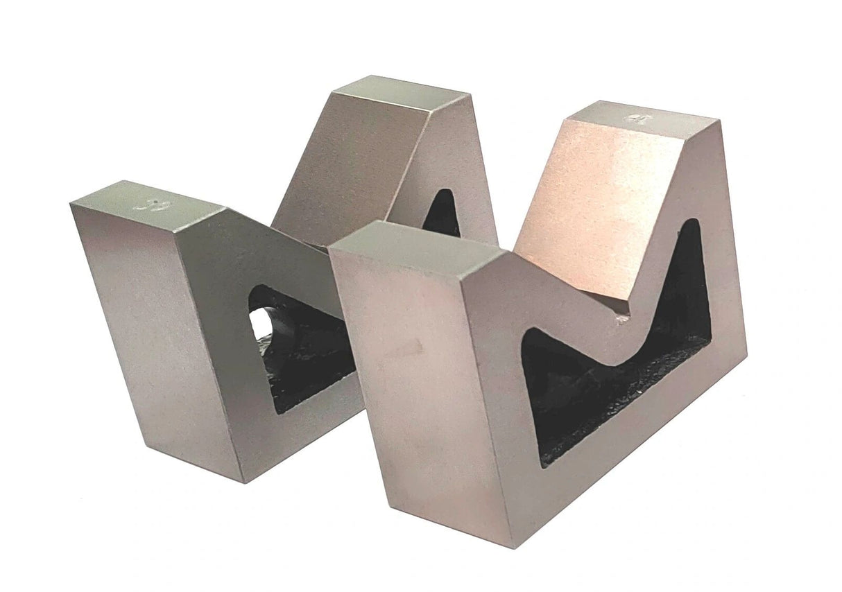 Seasoned caste iron v block pair