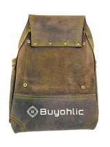 Heavy- Duty Leather Tool Pouch Bag for Drywall Contractors, Oil-Tanned Belt Pouches with Hammer Loop, Tool Organizer