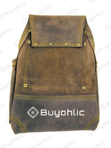 Heavy- Duty Leather Tool Pouch Bag for Drywall Contractors, Oil-Tanned Belt Pouches with Hammer Loop, Tool Organizer
