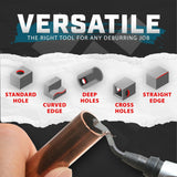 Deburring Tool with 10 HSS Swivel Blades – Reamer for Metal, Plastic, Resin, Copper, PVC, and 3D Printed Parts