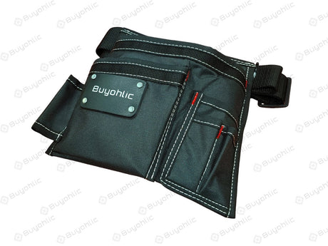 Durable Canvas 5-Pockets Single Side Tool Pouch Bag /Work Apron-Adjustable Belt
