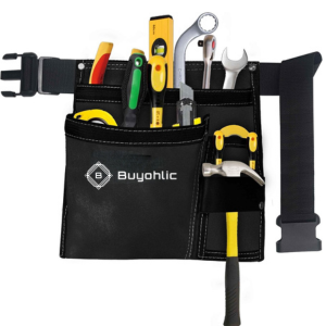 Durable Canvas 5-Pockets Single Side Tool Pouch Bag /Work Apron-Adjustable Belt