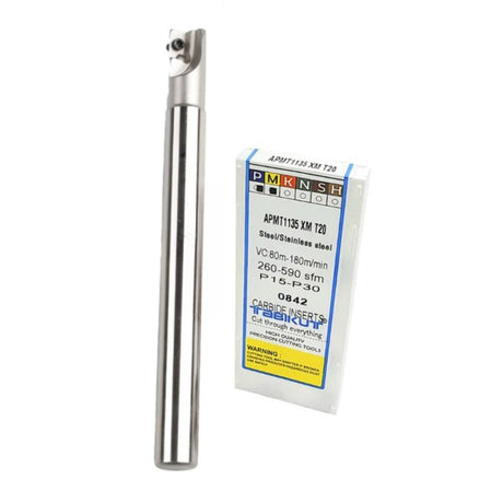 Indexable Insert Endmill 12MM II  Single POCKET II 10 Pcs APMT1135 Carbide Inserts Free