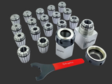ER32 Collet Chuck Block Adapter With 18 pcs Range 3/32" -5/32" Collets for CNC Lathe