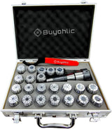 R8 Taper ER32 Collet Set Chuck Kit with 12 PCS Collets set CNC Processing Boring Milling Drilling Silk Attack Sculpture(0.0004'' Accuracy)