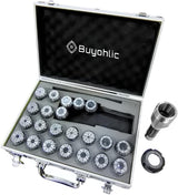 R8 Taper ER32 Collet Set Chuck Kit with 12 PCS Collets set CNC Processing Boring Milling Drilling Silk Attack Sculpture(0.0004'' Accuracy)