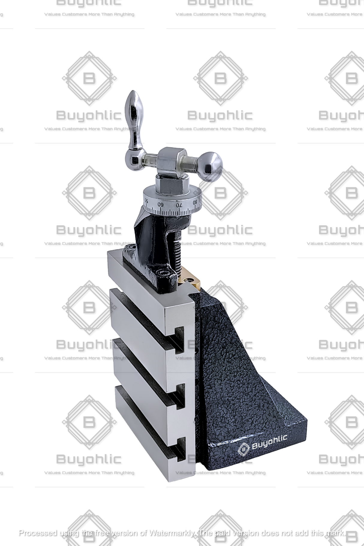 Side view showing installed fixed base vertical slide assembly