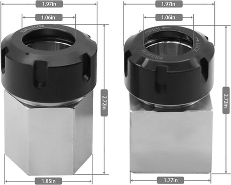 ER32 Collet Chuck Block Adapter With 18 pcs Range 3/32" -5/32" Collets for CNC Lathe