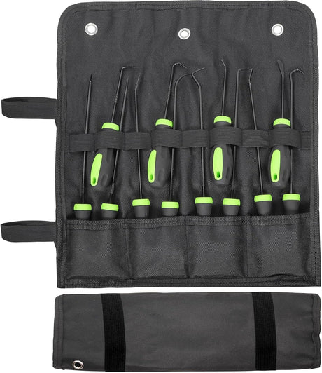 12 Pcs Automotive Hook & Pick Tool Kit, Long and Mini Precision Puller Remover Set, Car Repair Essentials for O-Ring, Seal & Gasket Removal, Mechanic Tools