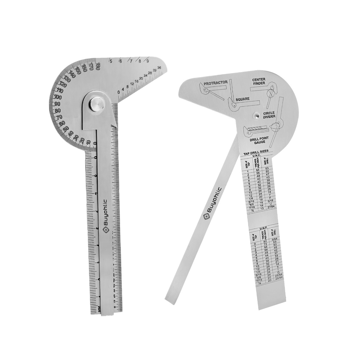 Multi Purpose Protractor Square Rule Centre Finder Drill Point Gauge Hand Tools