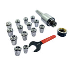 ER20 - 14 Pcs Collet Set Range1/16-1/2"  Collet Live Revolving Center With Spanner