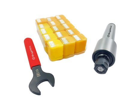 ER11  15 Pc Collet Set Range 1mm-1/8"Collet Live Revolving Center With Spanner