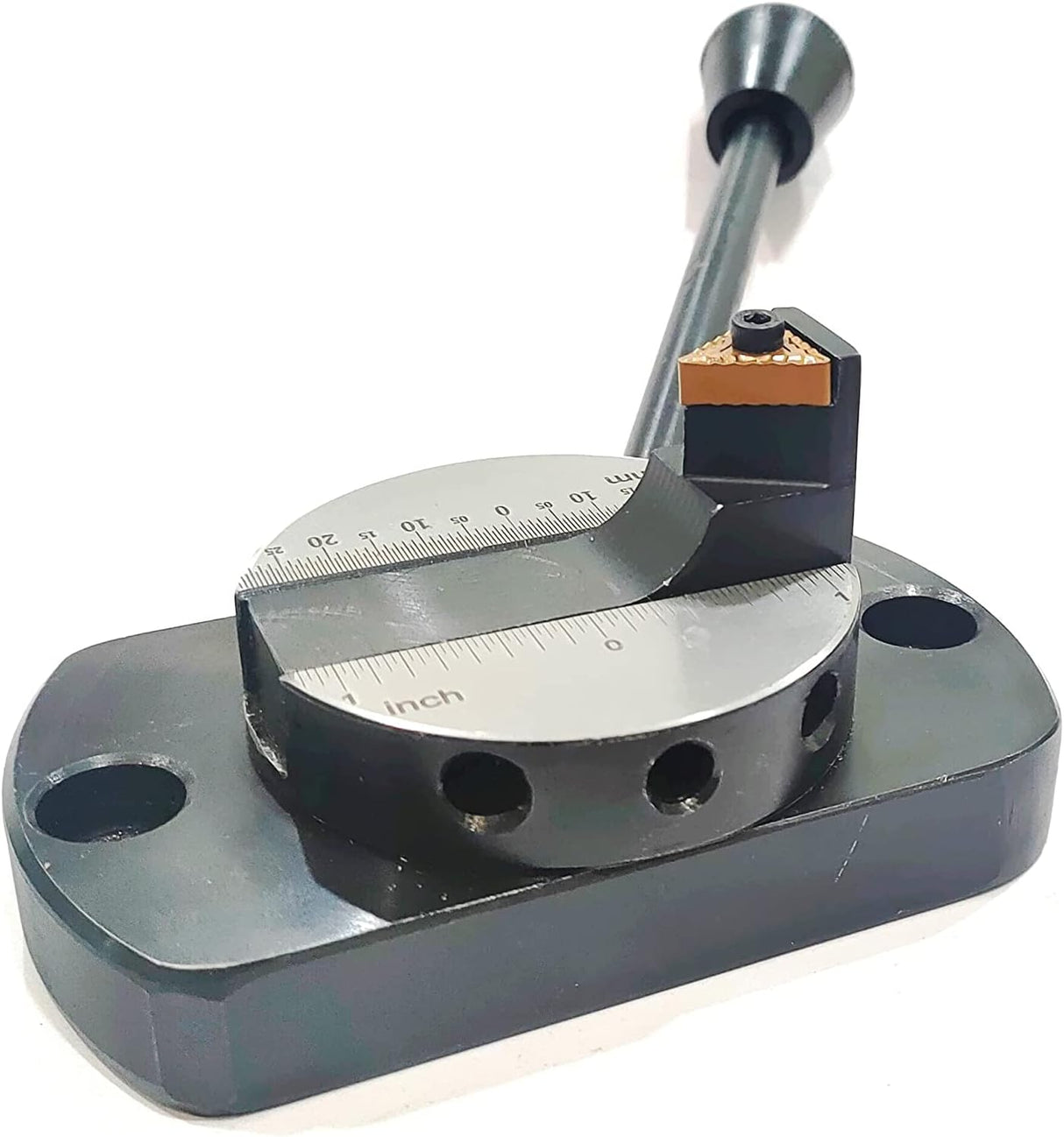 Lathe Oval Base Ball Turning Attachment with Graduation Scale with 10 x Spare Cutting Bit Box
