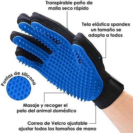 Grooming Mitt for Dogs, Cats, Rabbits & Horses with Long/Short/Curly Hair | Pet Hair Gloves for Pet Hair Removal Pet Grooming Glove - Gentle Deshedding Brush Glove